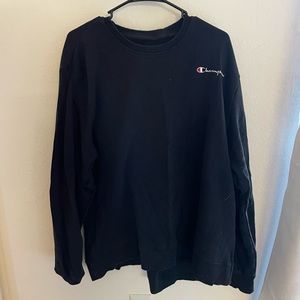 champion black baggy straight crew neck